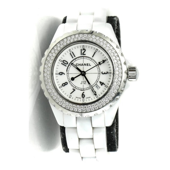 SOLD J12 Chanel Double Diamond Watch White Ceramic - Picture 2 of 8
